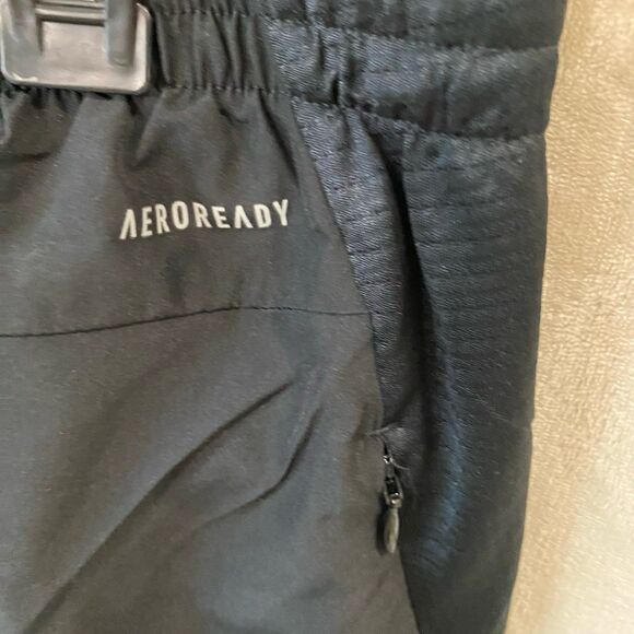 Adidas Shorts Men's Size 2XL Color Black White 3-Stripes Own the Run Lined - Picture 4 of 12